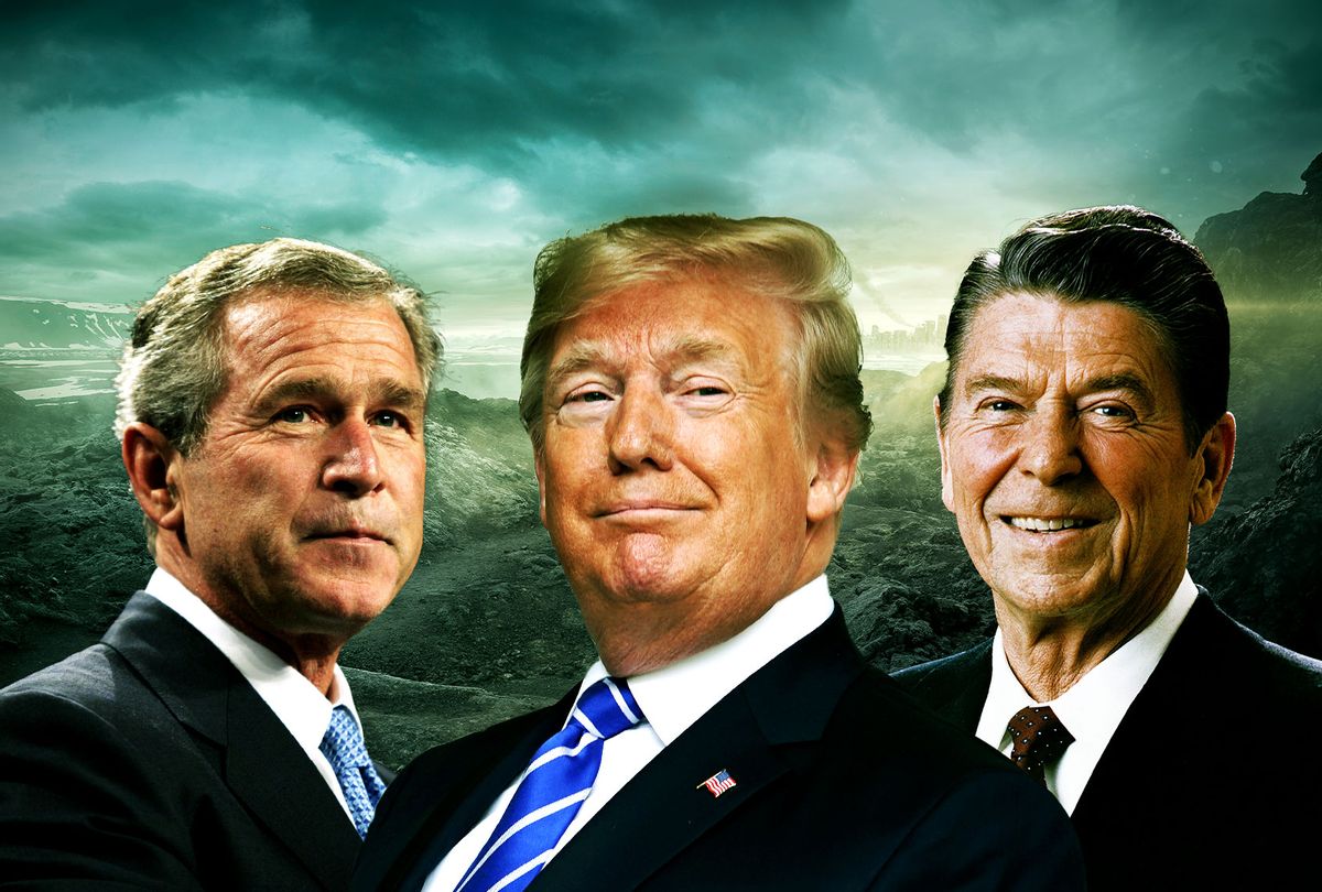 George W. Bush, Donald Trump and Ronald Reagan (Photo illustration by Salon/Getty Images)