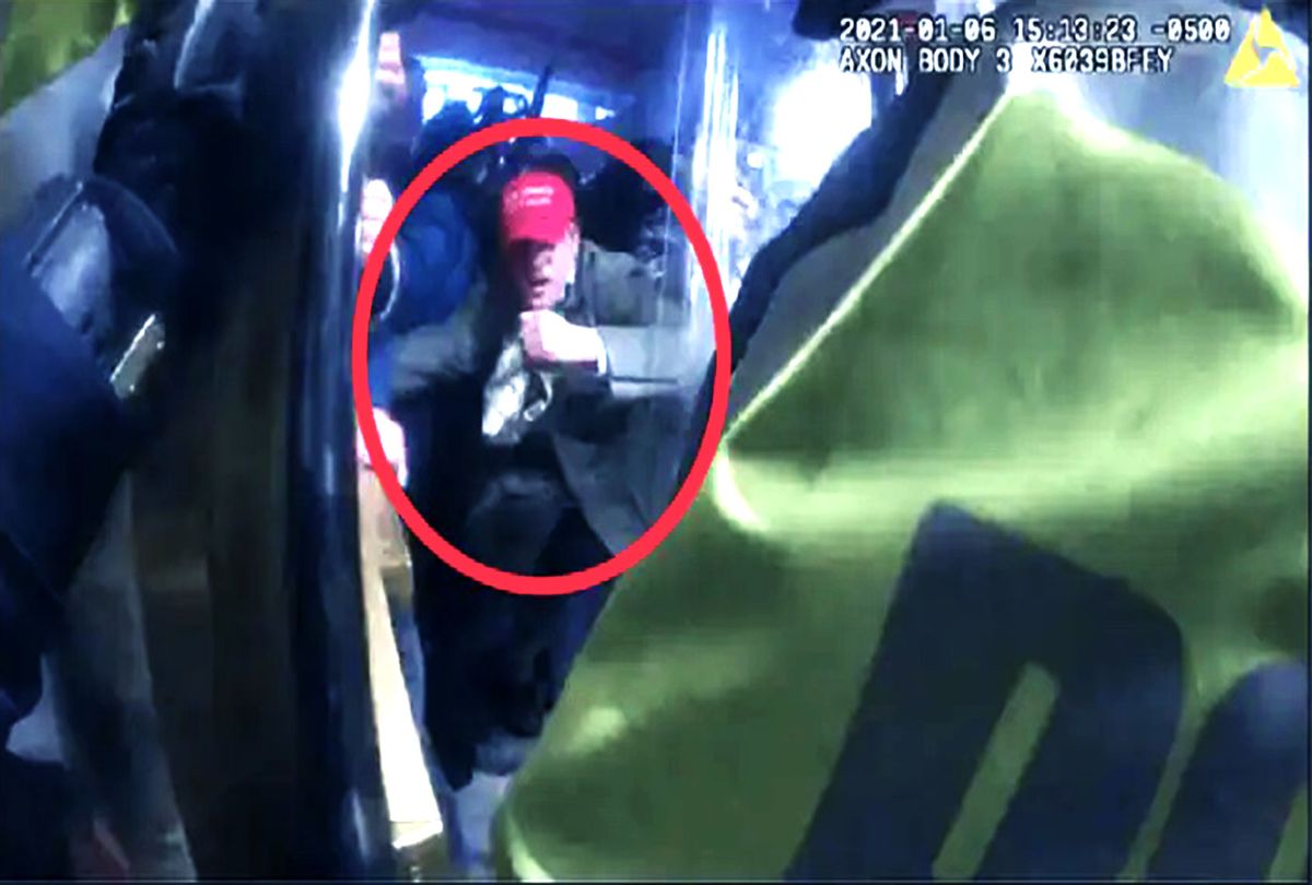 An image filed by the FBI allegedly shows Federico G. Klein physically engaging with police at the Jan. 6 insurrection at the U.S. Capitol. (FBI)
