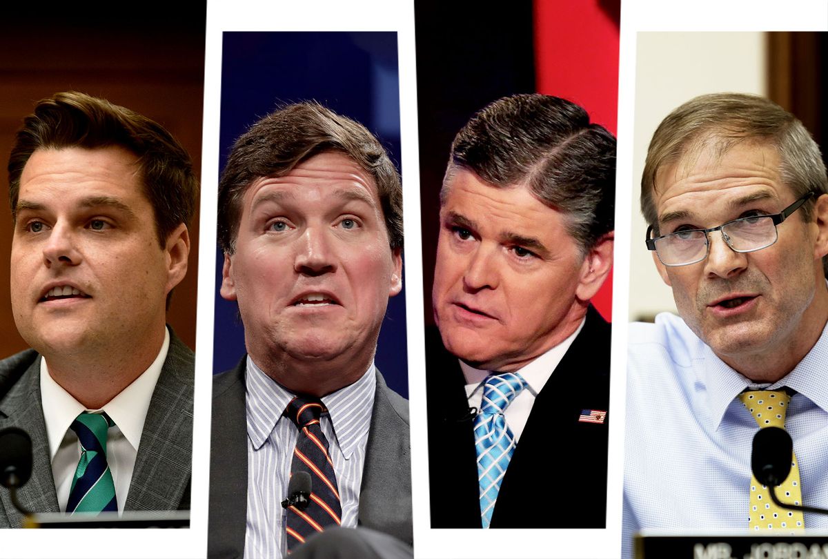Matt Gaetz, Tucker Carlson, Sean Hannity and Jim Jordan (Photo illustration by Salon/Getty Images)