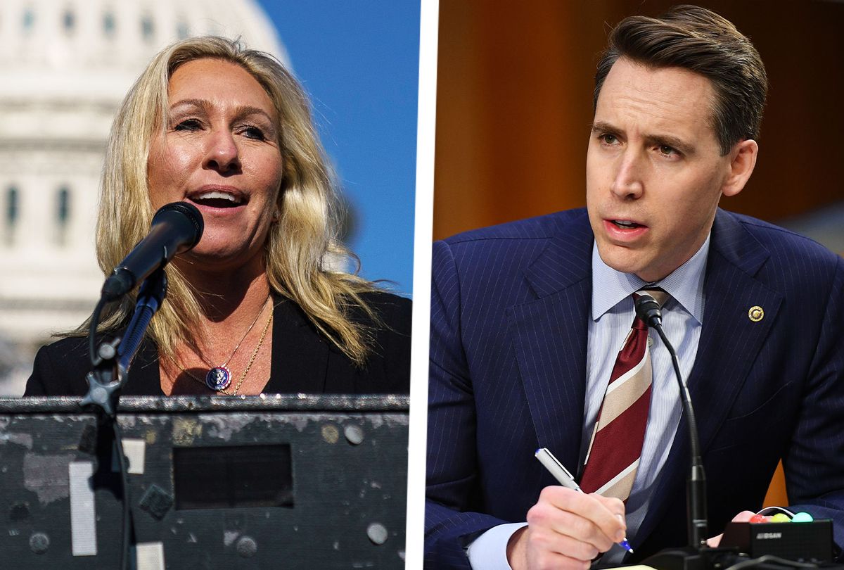 Marjorie Taylor Greene and Josh Hawley (Photo illustration by Salon/Getty Images)