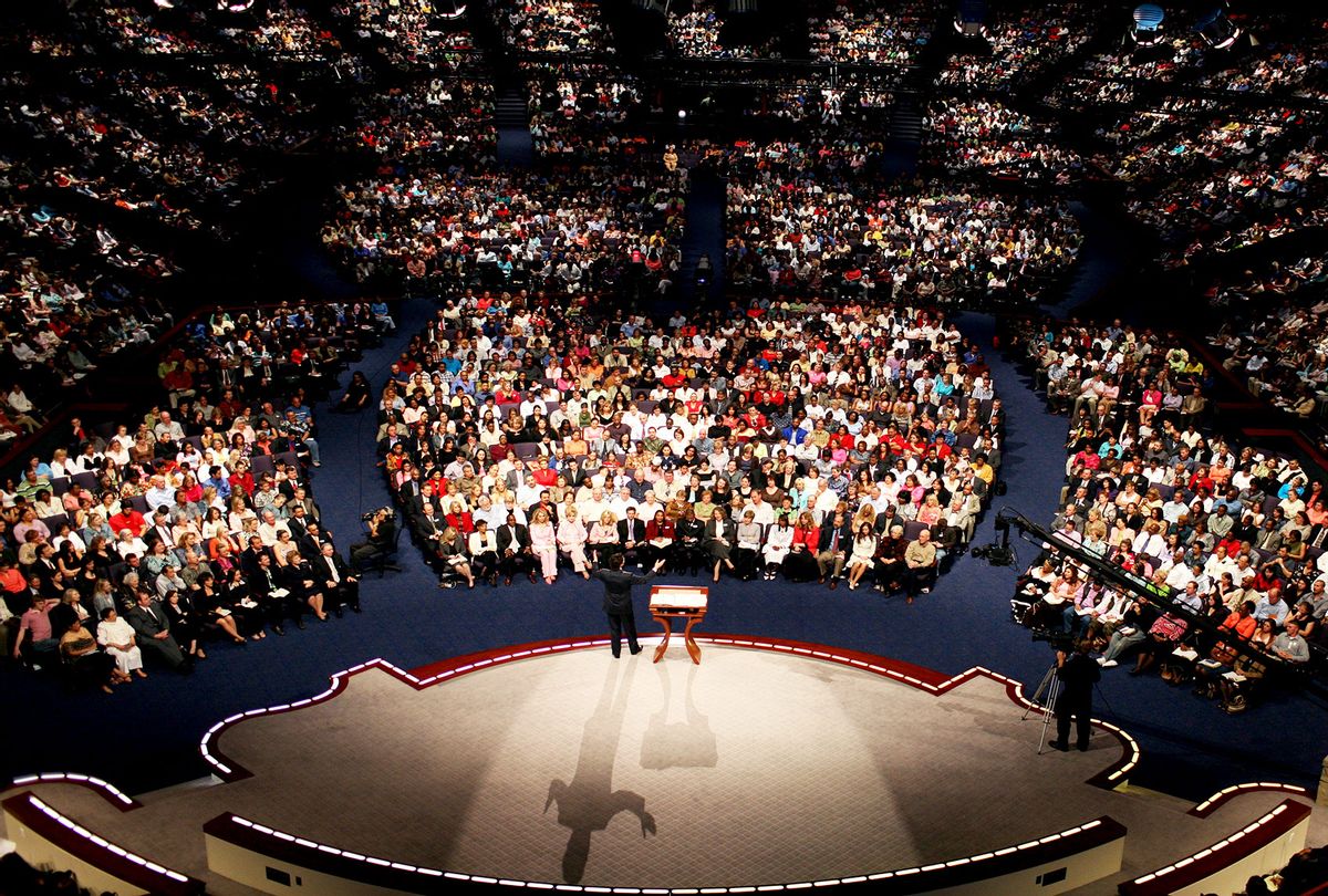 Service at Lakewood Church in Houston, where Pastor Joel Osteen preaches to some 25,000 people each week. (Timothy Fadek/Corbis via Getty Images)
