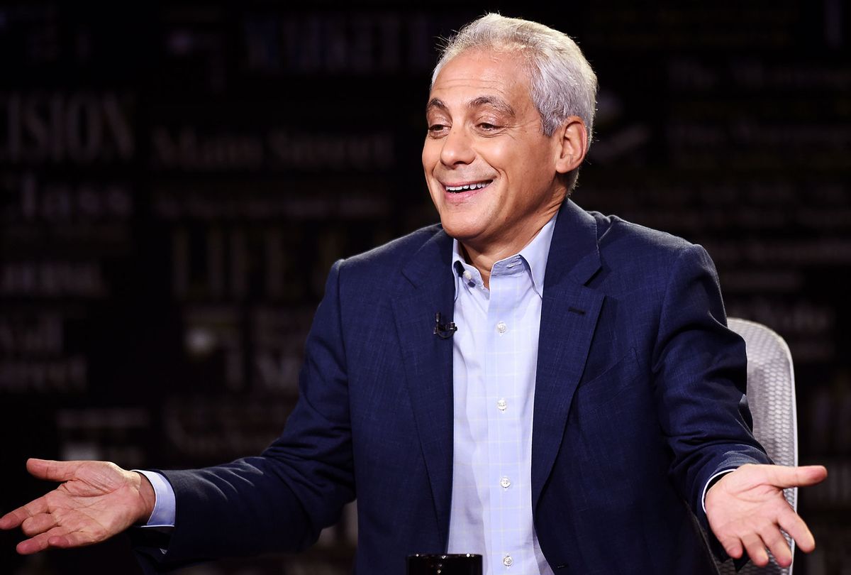 Former White House Chief of Staff and Chicago Mayor Rahm Emanuel visits WSJ at Large with Gerry Baker at Fox Business Network studios (Steven Ferdman/Getty Images)