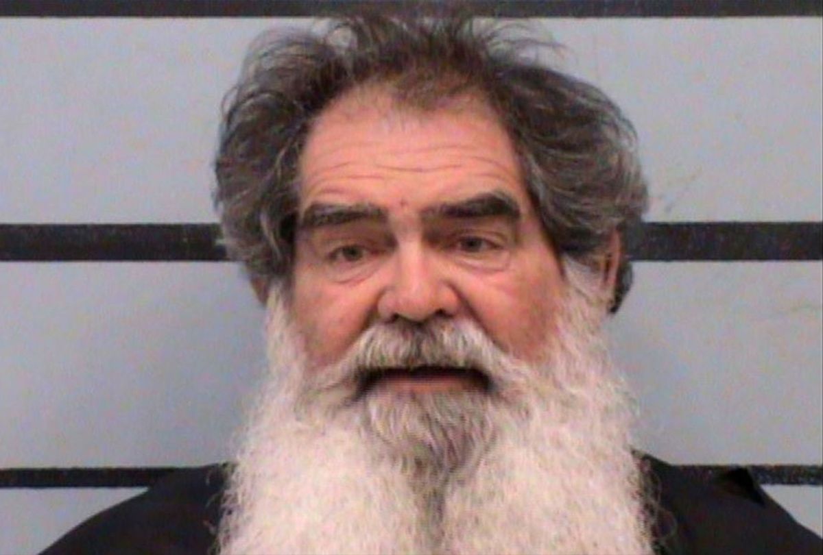 Larry Lee Harris, 66, of Arizona, was arrested and charged with Aggravated Assault w/ Deadly Weapon, Unlawful Restraint of 11 National Guard Soldiers, Unlawful Carrying of a Weapon, Impersonating a Public Servant, and Interference with Texas Military Forces. (Lubbock County Detention Center)
