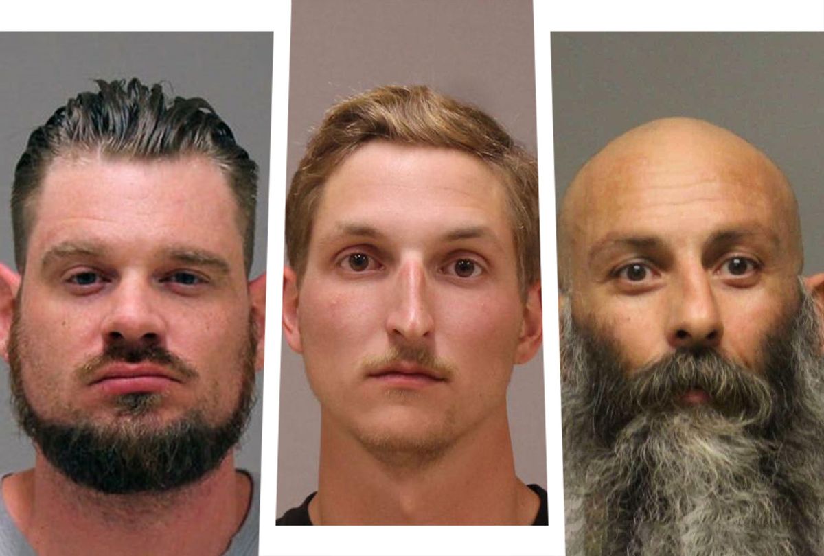 Adam Fox, Barry Croft and Daniel Harris stand accused of plotting the kidnapping of Gov. Gretchen Whitmer (Photo illustration by Salon/Kent County Jail/Delaware Department of Justice)