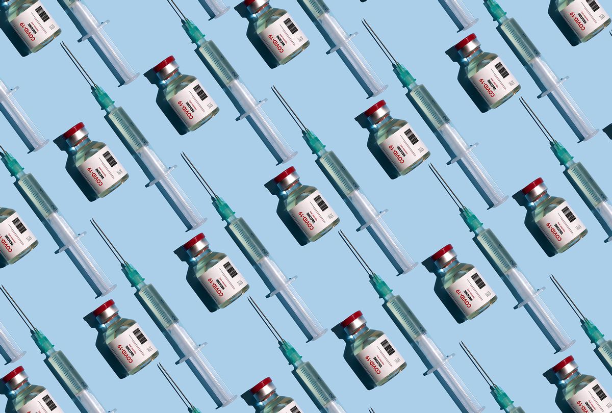 Repeated vials and syringes with covid-19 vaccine (Getty Images)