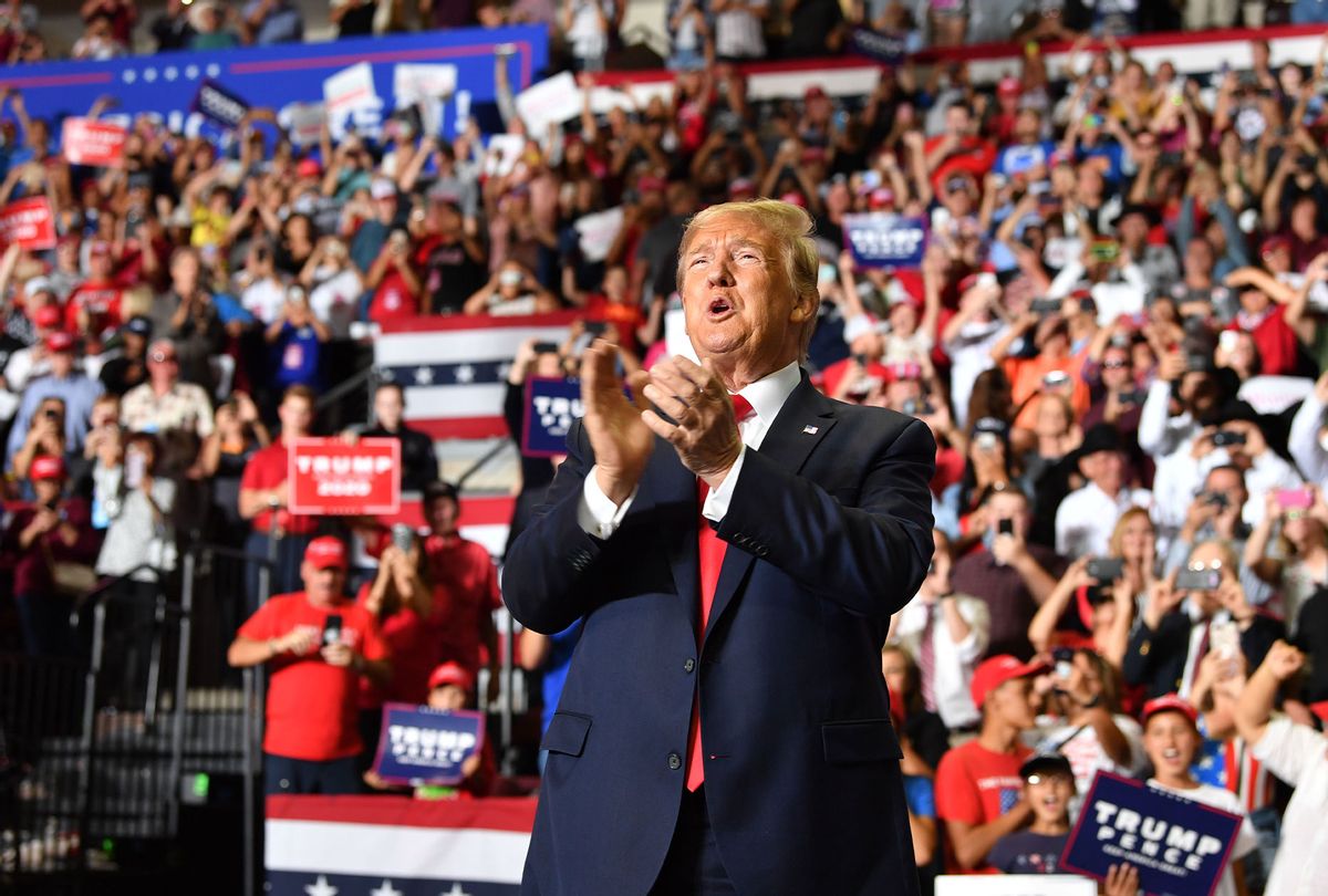 US President Donald Trump claps during a campaign rally in Rio Rancho, New Mexico, on September 16, 2019. (NICHOLAS KAMM/AFP via Getty Images)