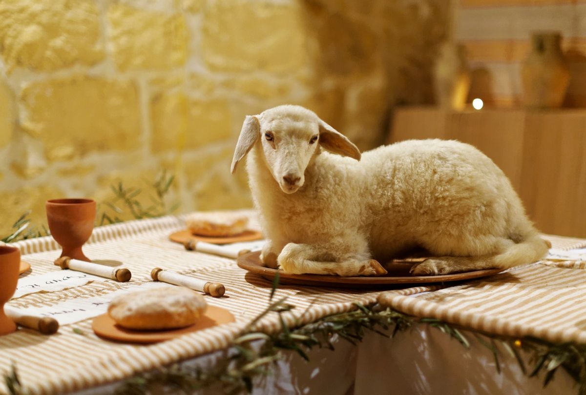 "Traditional" Easter still life setting for Passover feast or Christian Seder (Getty Images)