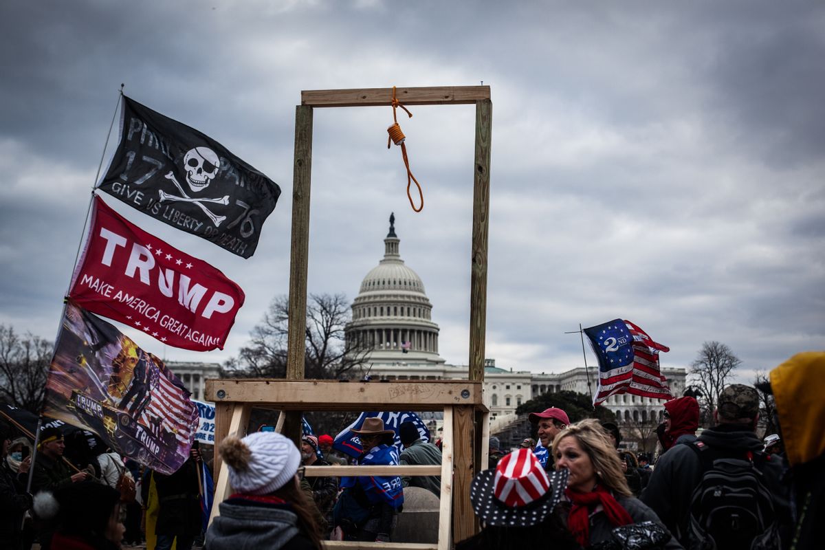 Why is the red and black flag, seen at rallies in support of