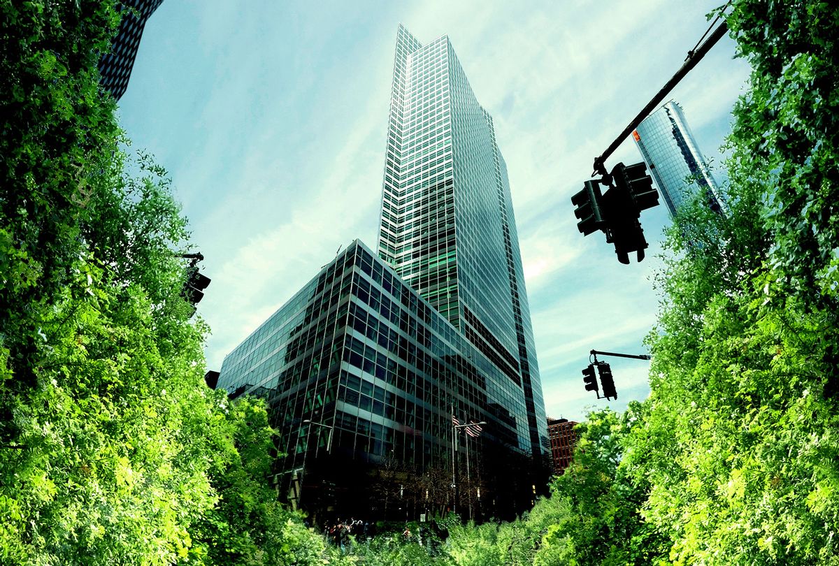 Goldman Sachs Headquarters in Manhattan, NY, going green (Photo illustration by Salon/Getty Images)