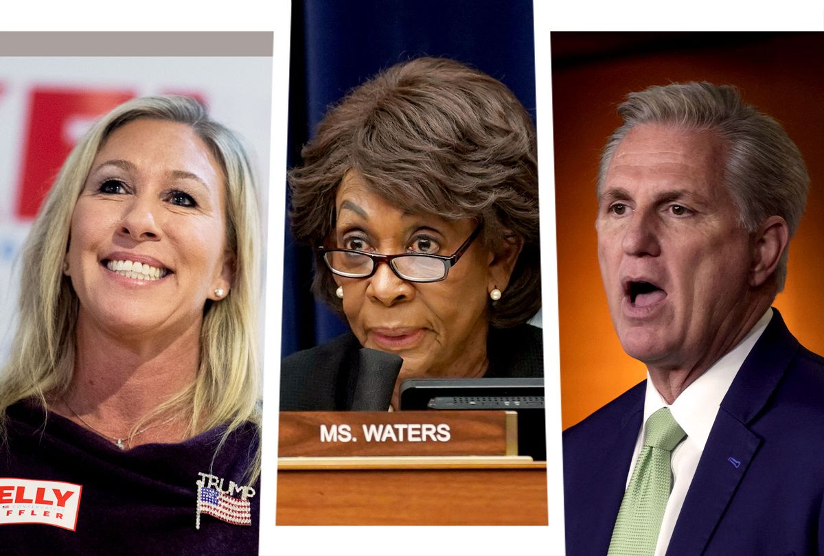Marjorie Taylor-Greene, Maxine Waters and Kevin McCarthy (Photo illustration by Salon/Getty Images)
