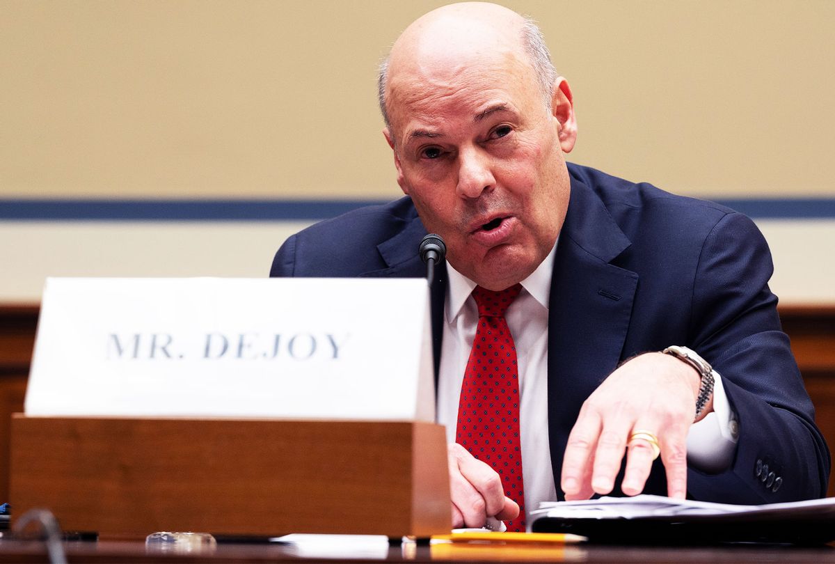 United States Postal Service Postmaster General Louis DeJoy testifies during a House Oversight and Reform Committee hearing on USPS Financial Sustainability February 24, 2021 on Capitol Hill in Washington, DC. (Jim Watson-Pool/Getty Images)