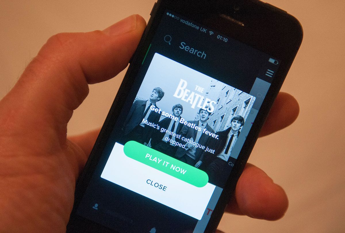 Beatles music collection on Spotify on a mobile phone (John Keeble/Getty Images)