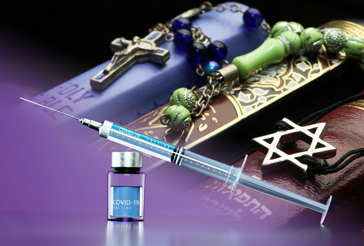 Religious texts | COVID-19 Vaccine (Photo illustration by Salon/Getty Images)