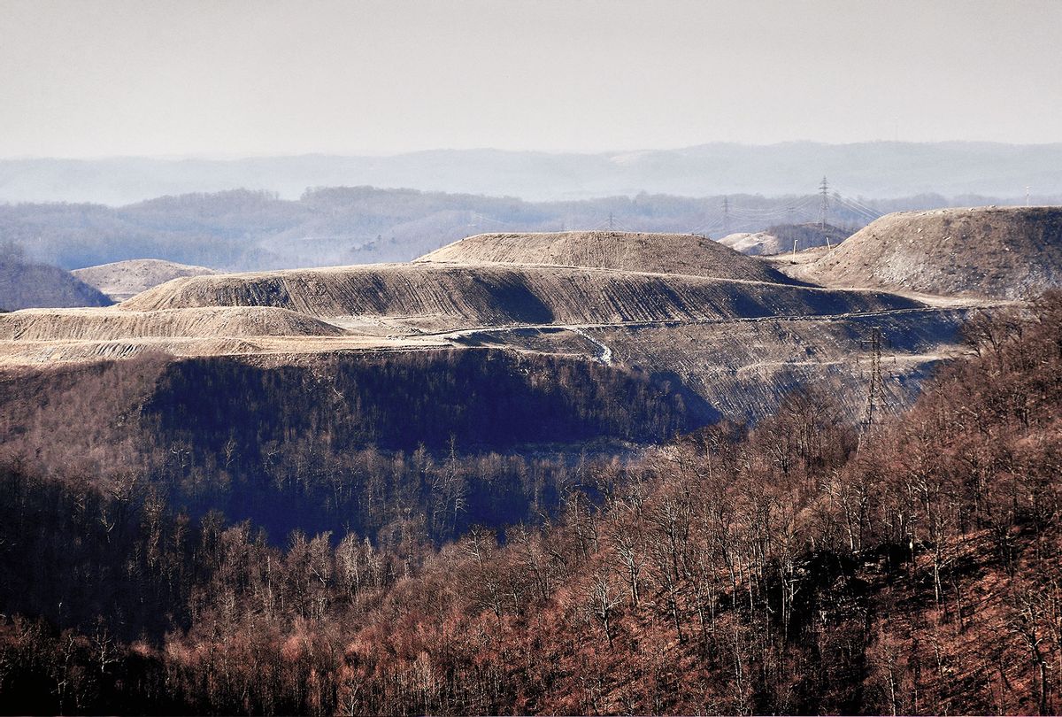 One can see the effects of a mountaintop coal removal operation on the land near Beckley, West Virginia (Michael S. Williamson/The Washington Post via Getty Images)