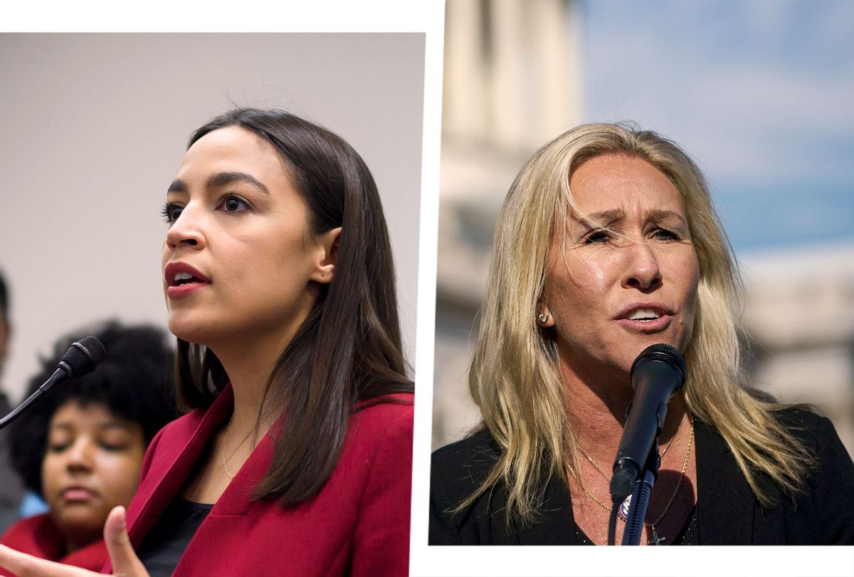 Alexandria Ocasio-Cortez and Marjorie Taylor Greene (Photo illustration by Salon/Getty Images)