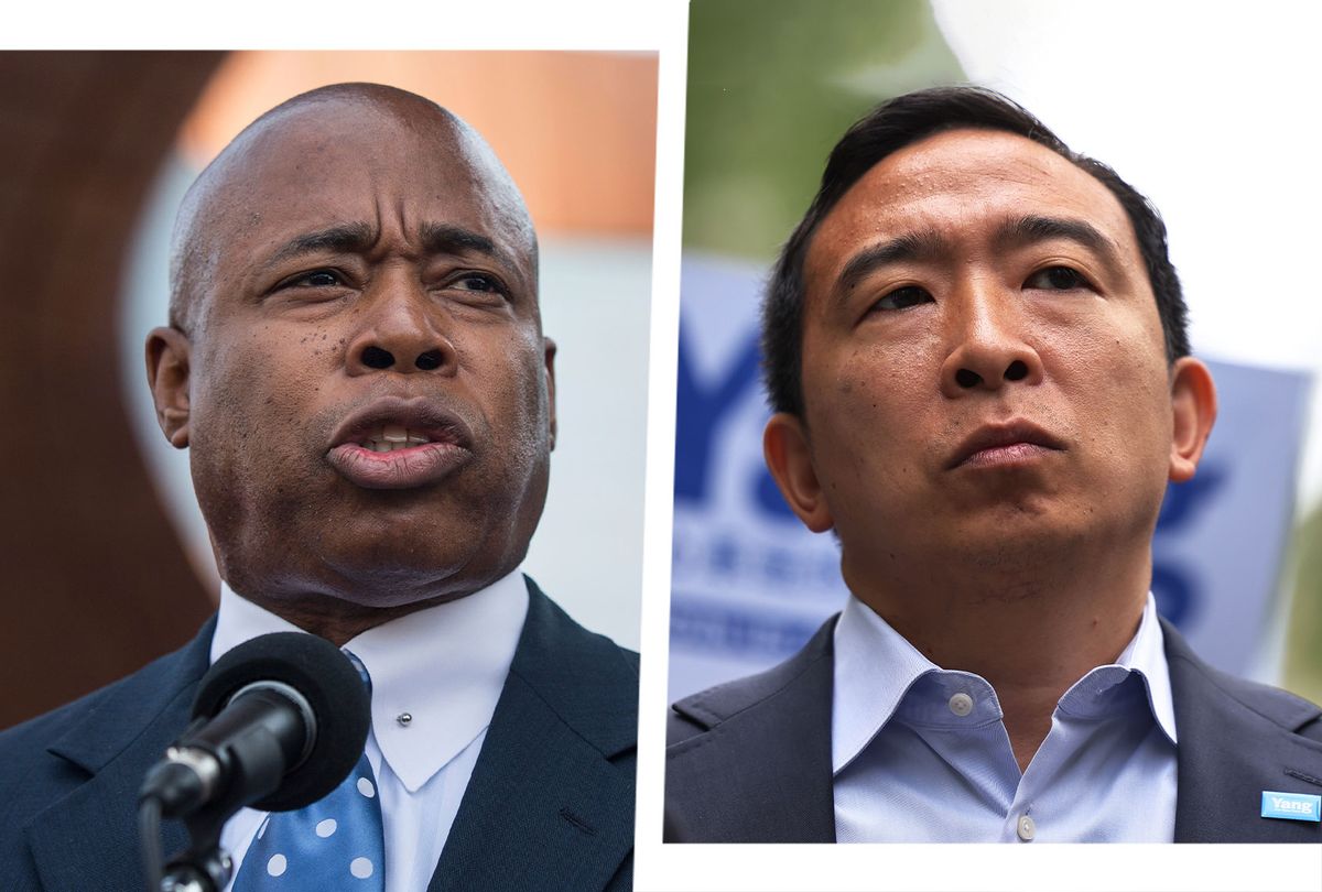Eric Adams and Andrew Yang (Photo illustration by Salon/Getty Images)