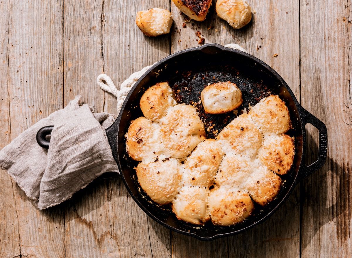 Pull-Apart Skillet Garlic Bread (Food Styling by Catrine Kelty | Prop Styling by Caroline Woodward) (Photo by Michael Piazza for Yankee Magazine)