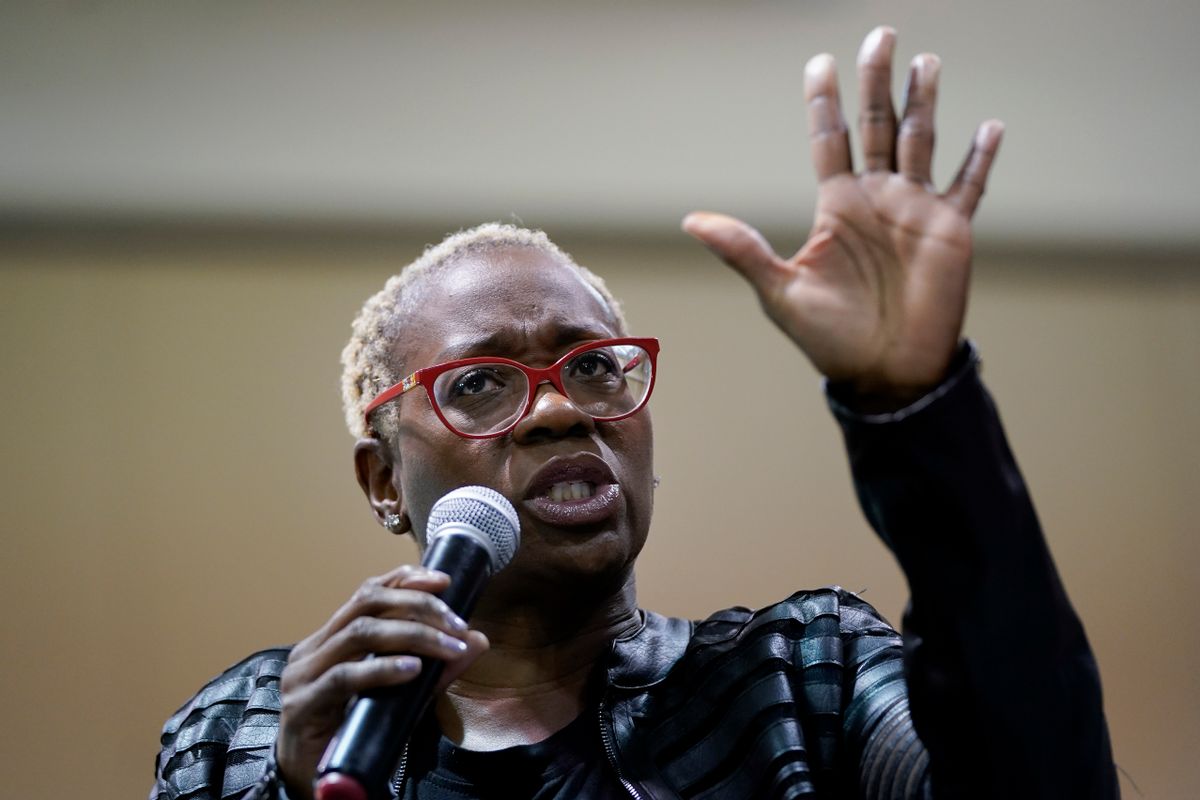 Nina Turner speaks at a campaign rally for Sen. Bernie Sanders in South Carolina on Feb. 26, 2020.  (Drew Angerer/Getty Images)