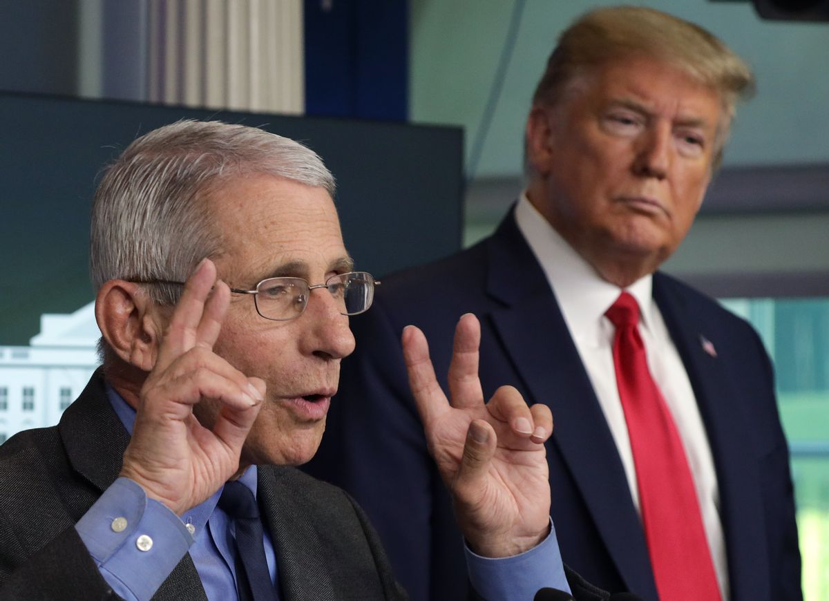 Dr. Anthony Fauci during a press conference with then-President Donald Trump. (Getty Images)