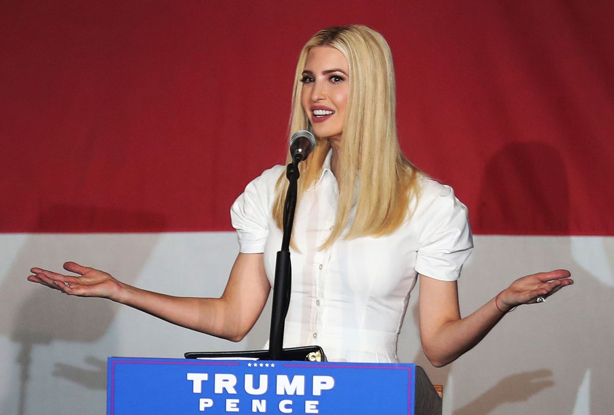 Ivanka Trump, President Donald Trump’s daughter, speaks during a campaign event for her father on October 27, 2020 in Miami, Florida. Ivanka continues to campaign for he father before the Nov. 3rd election day. (Joe Raedle/Getty Images)