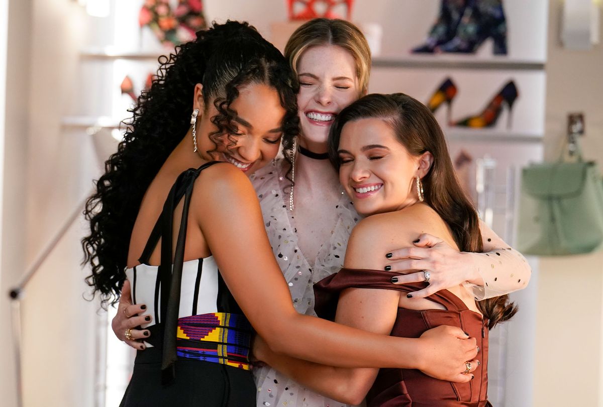 Aisha Dee, Meghann Fahy and Katie Stevens in "The Bold Type" (Freeform/Jonathan Wenk)