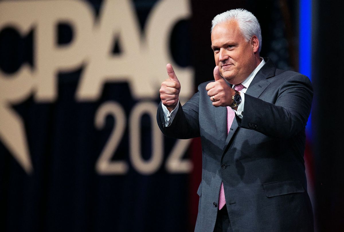 Former White House Director of Political Affairs Matt Schlapp greets the crowd before former US President Donald Trump speaks at the Conservative Political Action Conference (CPAC) in Dallas, Texas on July 11, 2021. (ANDY JACOBSOHN/AFP via Getty Images)