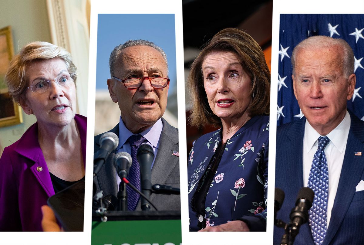 Elizabeth Warren, Chuck Schumer, Nancy Pelosi and Joe Biden (Photo illustration by Salon/Getty Images)