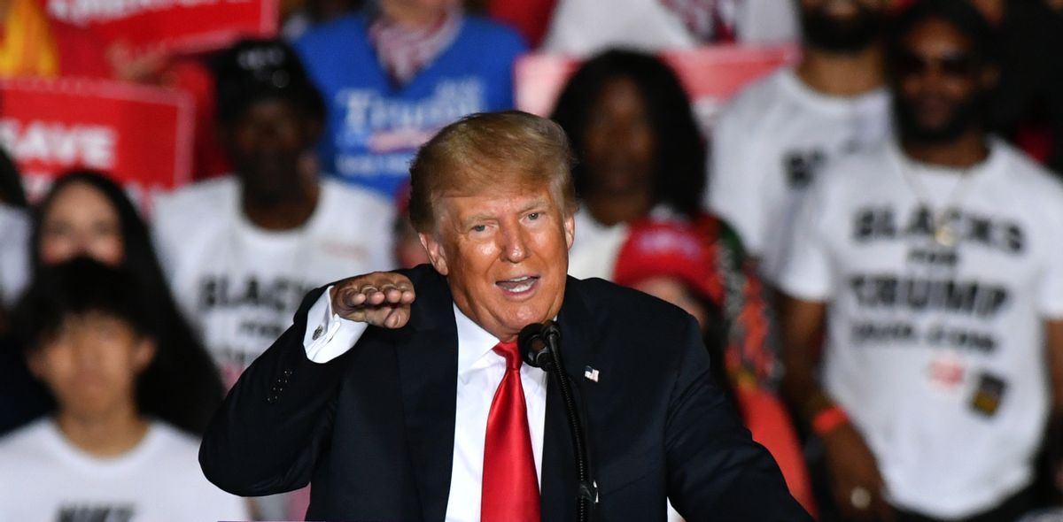 Former president Donald J Trump holds a Save America rally in Perry, GA, United States on September 25, 2021. (Peter Zay/Anadolu Agency via Getty Images)