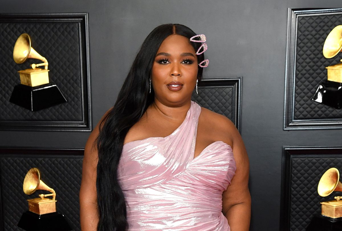 Lizzo attends the Grammy Awards in Los Angeles, March 2021 ( Kevin Mazur/Getty Images for The Recording Academy)