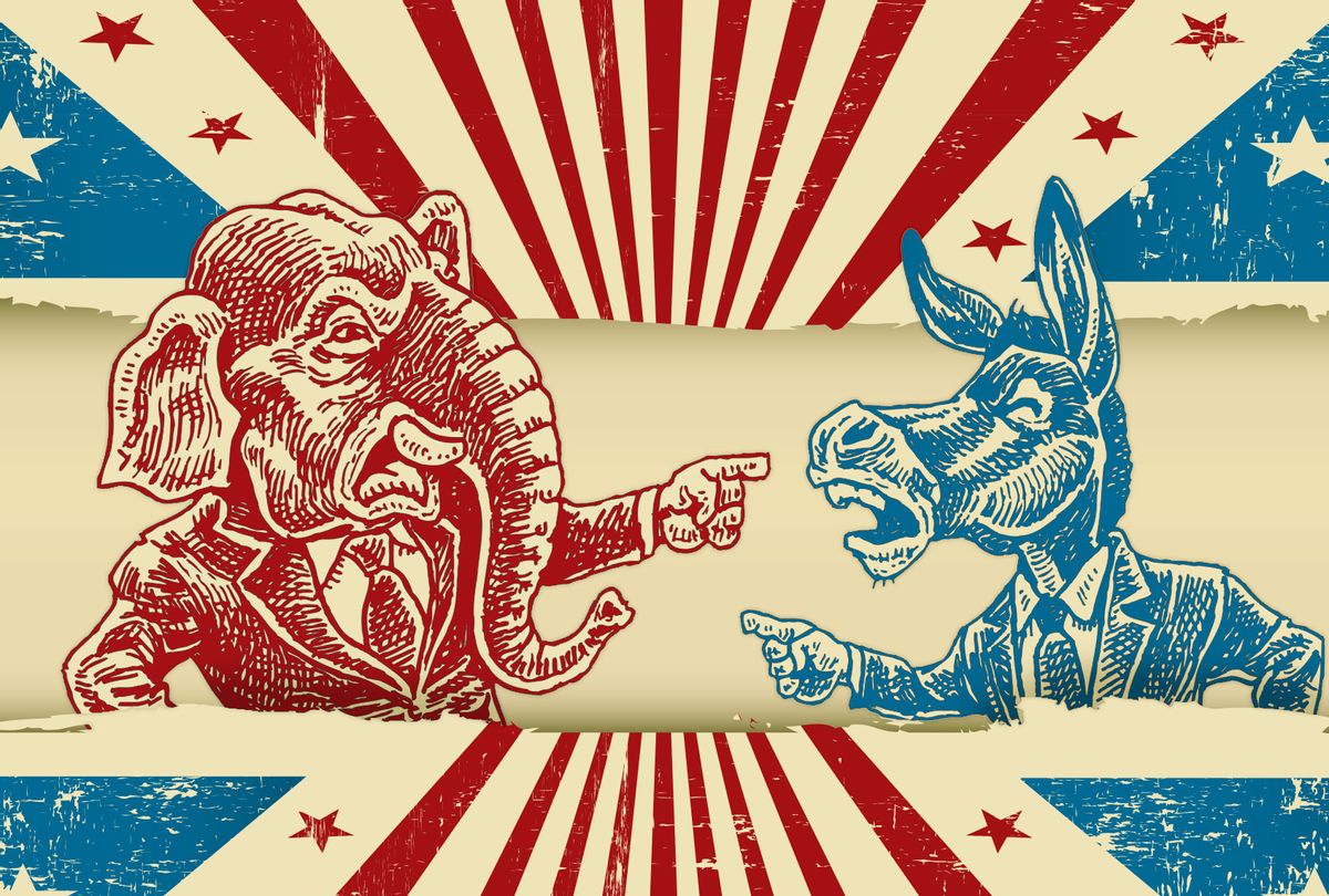Republican Elephant VS Democratic Donkey (Composite illustration by Salon/Getty Images/Keith Bishop/tintin75)