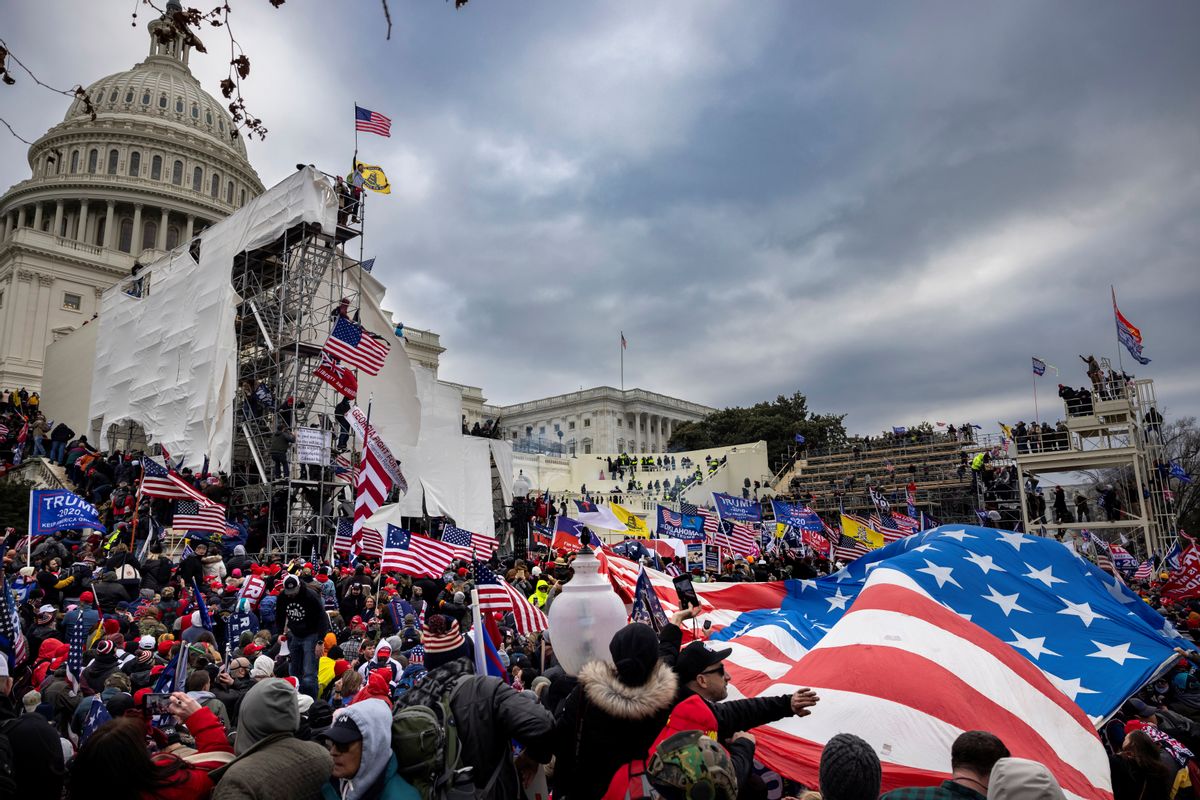 Trump supporters clash with police and security forces as people try to storm the US Capitol on January 6, 2021 in Washington, DC.  (Brent Stirton/Getty Images)
