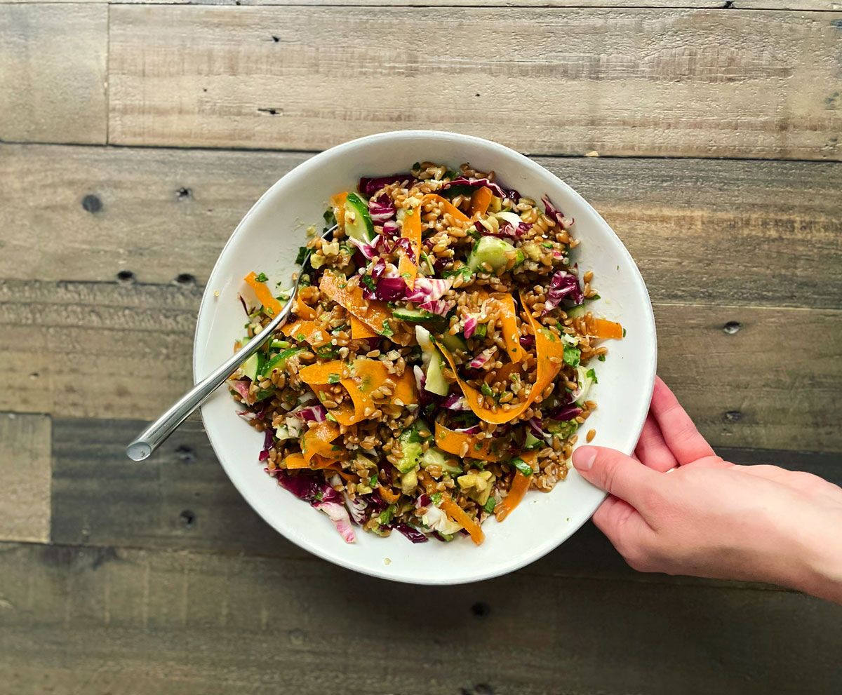 Grain and shaved veggie salad (Maggie Hennessy)