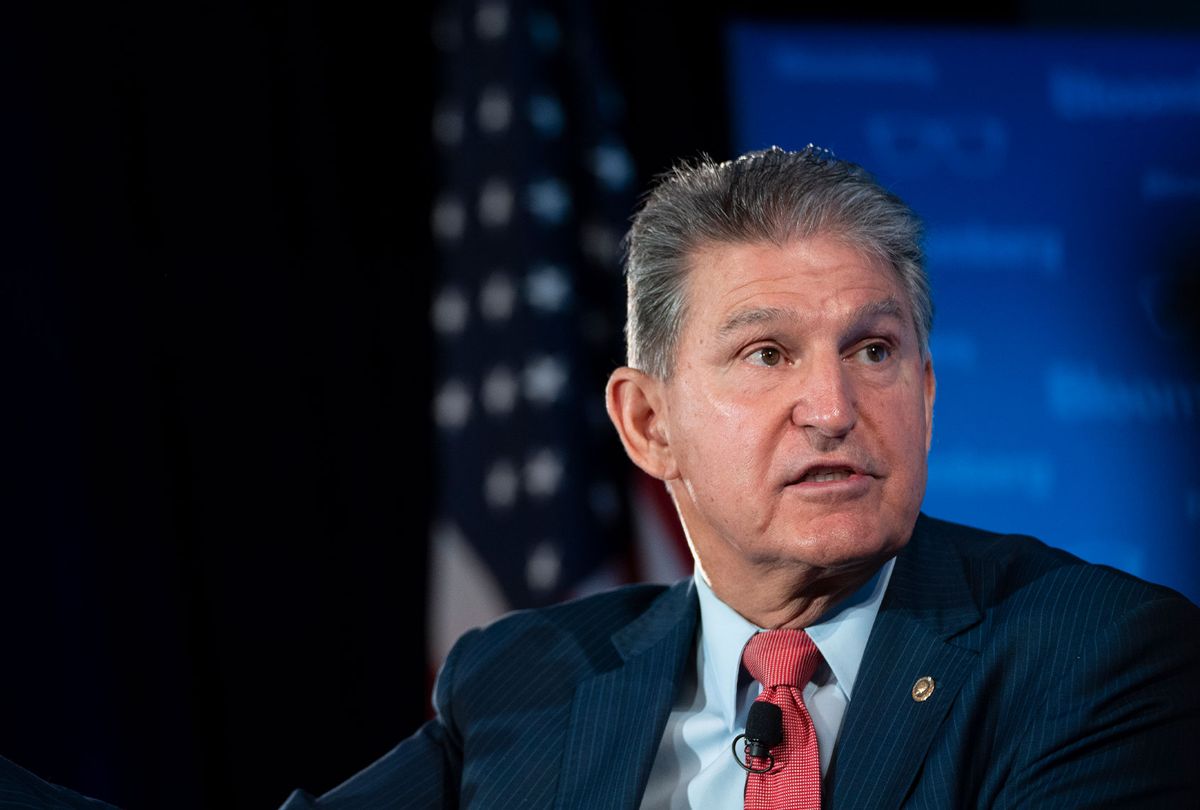 Sen. Joe Manchin (D-WV) speaks during an event with the Economic Club of Washington at the Capitol Hilton Hotel October 26, 2021 in Washington, DC. (Drew Angerer/Getty Images)