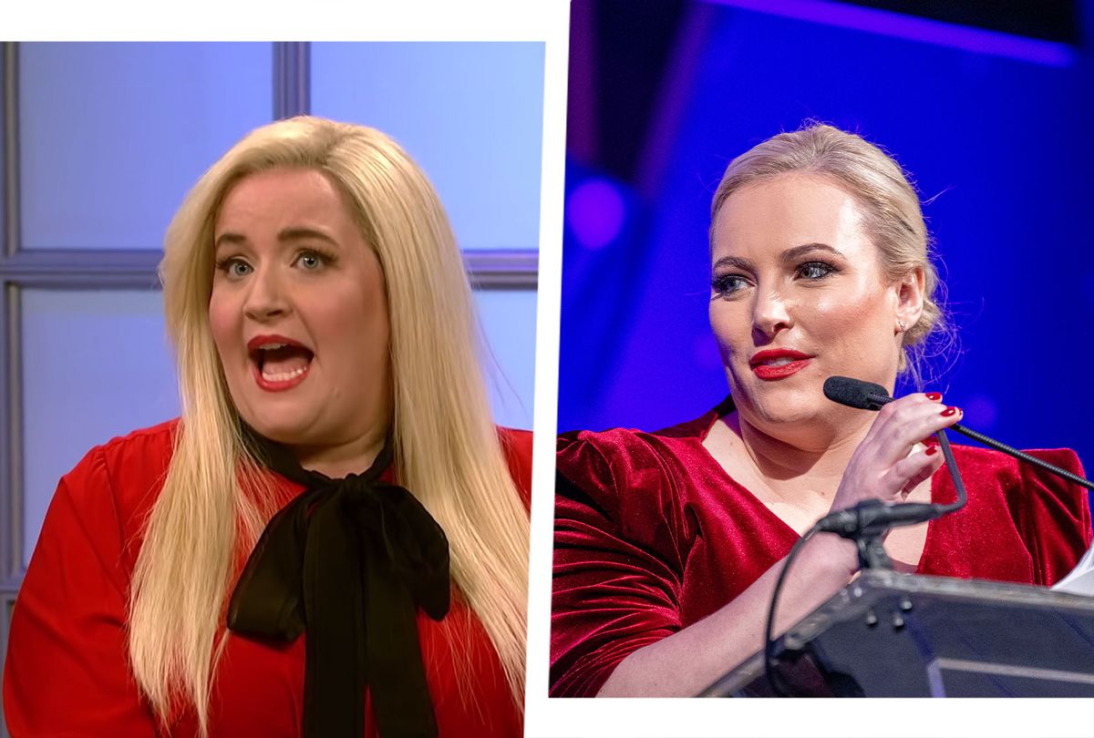 Aidy Bryant as Meghan McCain on "Saturday Night Live" | Meghan McCain (Photo illustration by Salon/Getty Images/NBC)