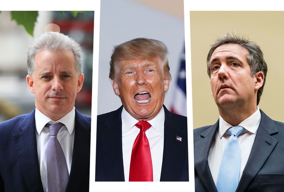Christopher Steele, Donald Trump and Michael Cohen (Photo illustration by Salon/Getty Images)