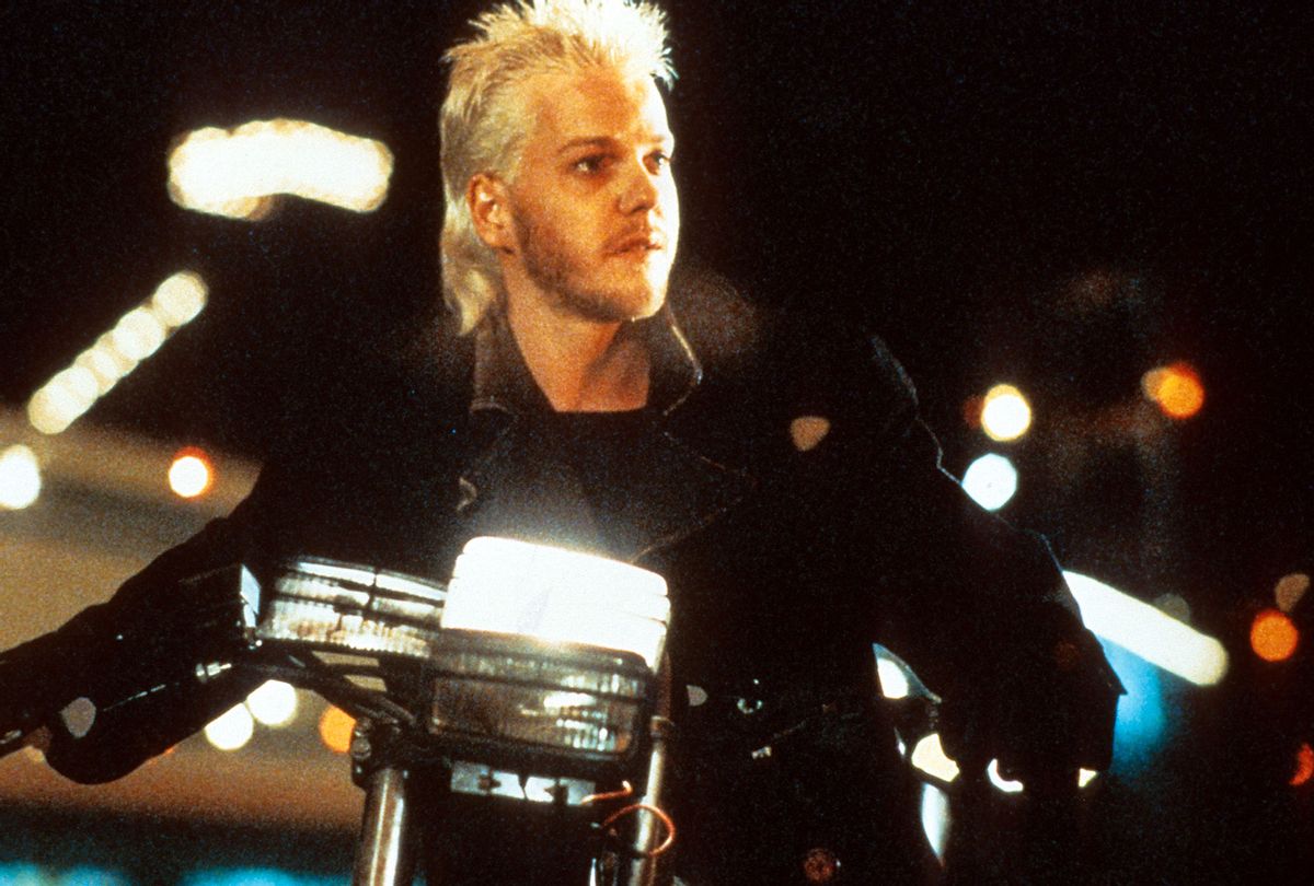 Kiefer Sutherland riding a motorcycle in "The Lost Boys," 1987. (Warner Brothers/Getty Images)