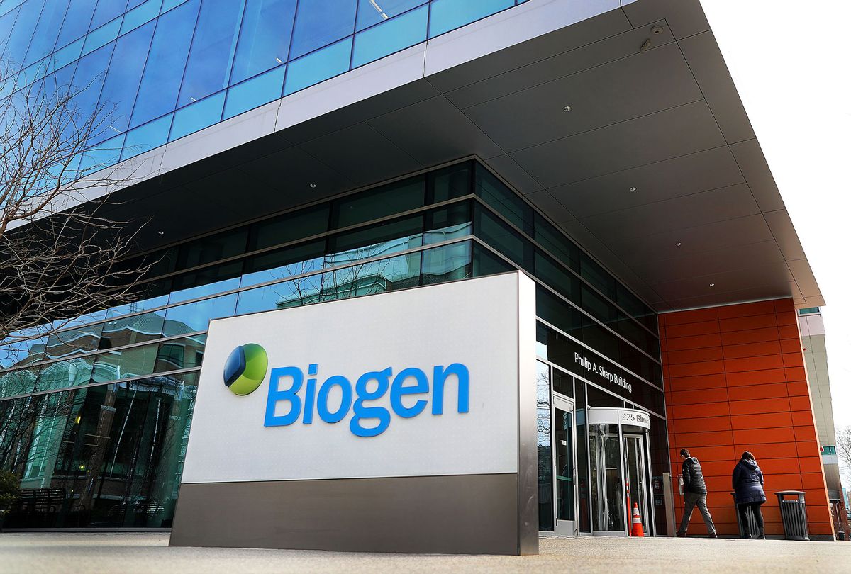 The exterior of the headquarters of biotechnology company Biogen in Cambridge, MA (John Tlumacki/The Boston Globe via Getty Images)