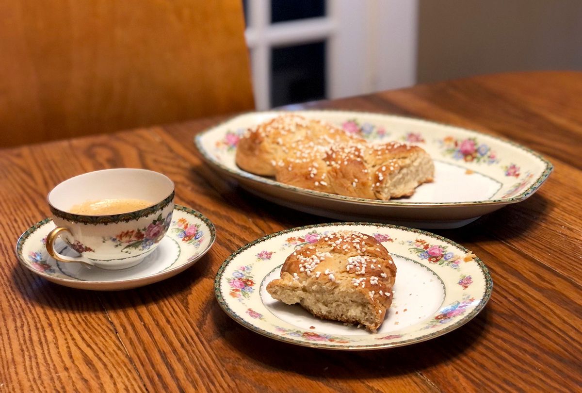 Cardamom braided bread with tea (Erin Keane)