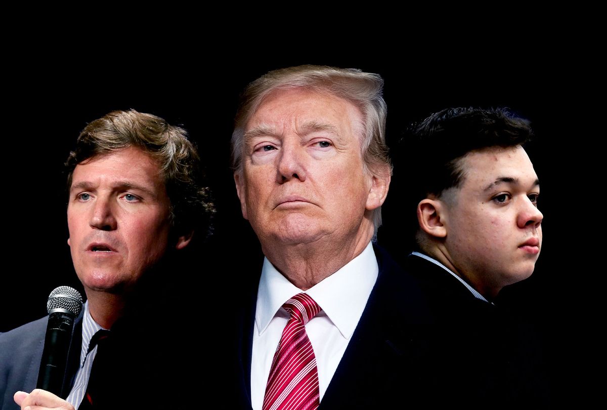 Tucker Carlson, Donald Trump and Kyle Rittenhouse (Photo illustration by Salon/Getty Images)