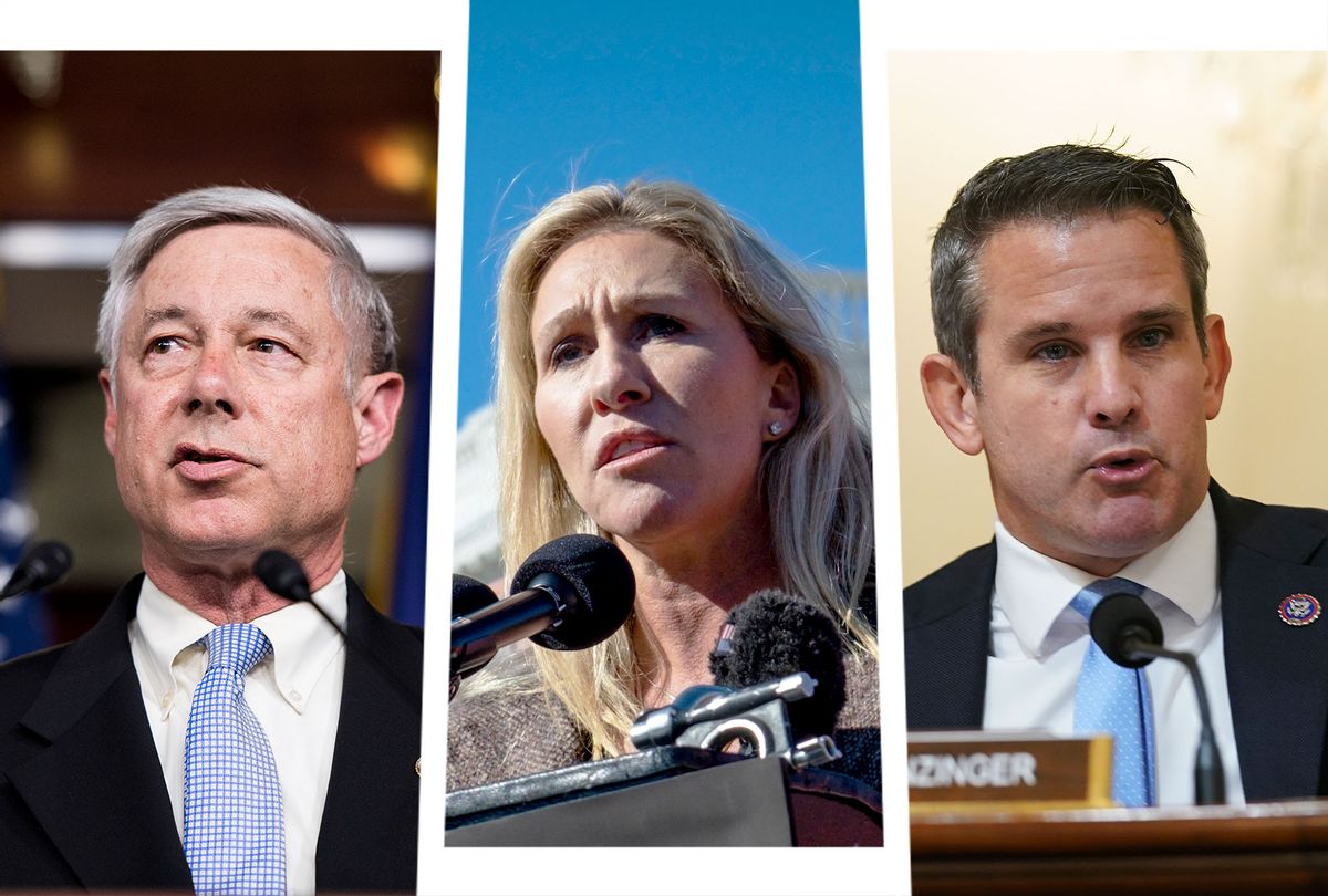 Fred Upton, Marjorie Taylor Greene and Adam Kinzinger (Photo illustration by Salon/Getty Images)