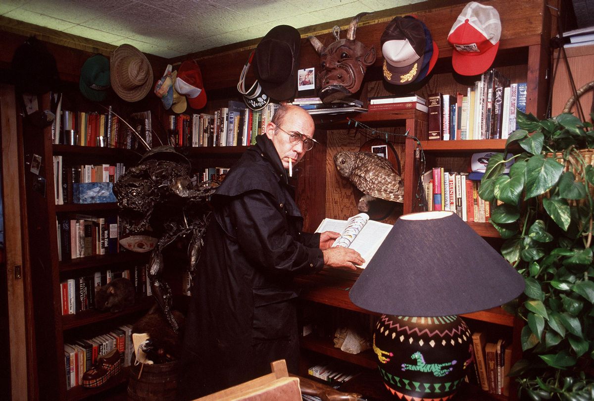 Gonzo journalist Hunter S. Thompson stands in his home September 1990 at Woody Creek, near Aspen, CO. (Paul Harris/Liaison/Getty Images)