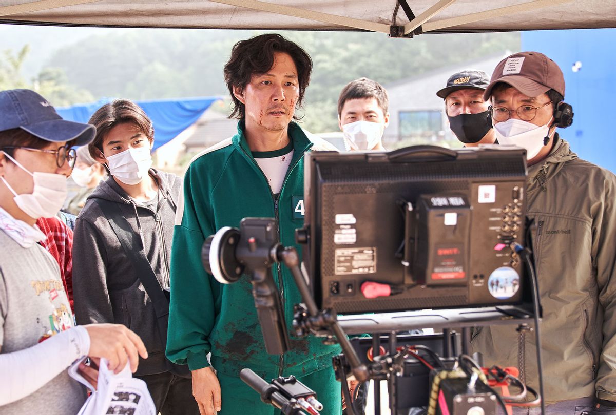 Lee Jung-jae behind the scenes on "Squid Game" (Noh Juhan/Netflix)