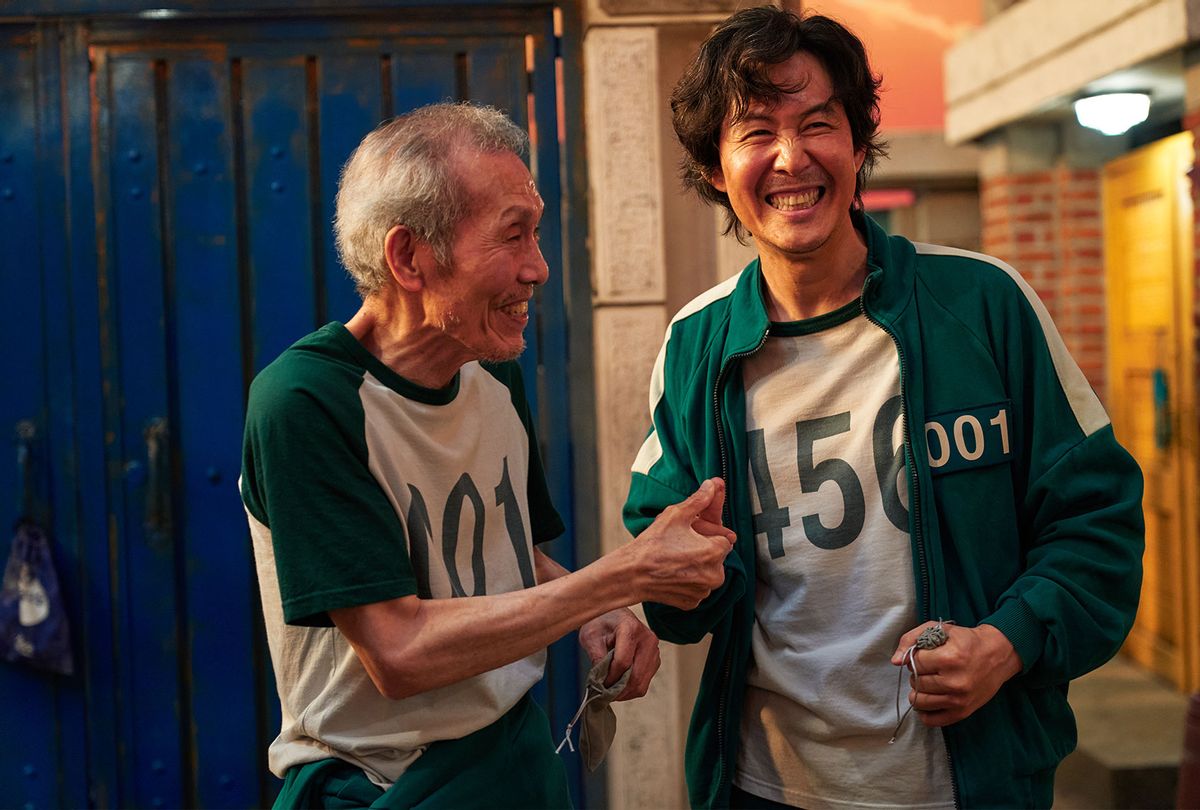 Oh Young-soo and Lee Jung-jae in "Squid Game" (Noh Juhan/Netflix)