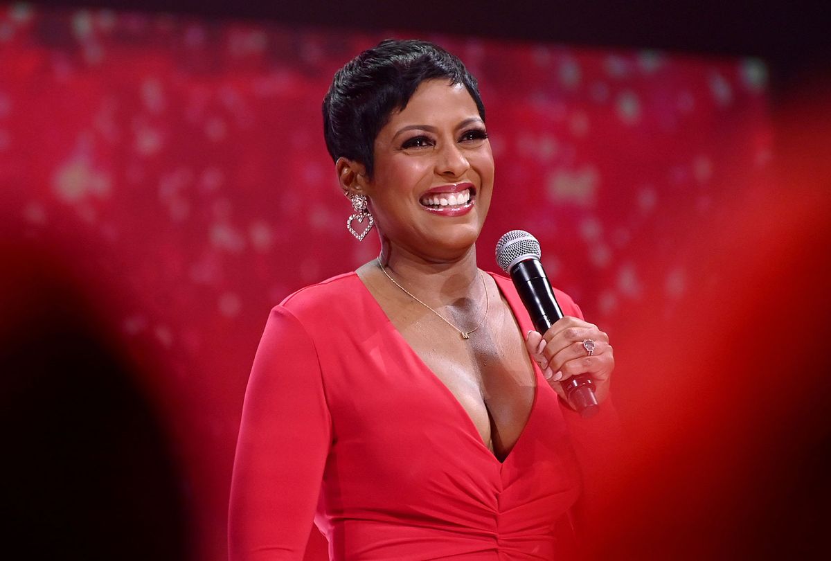 Tamron Hall speaks on the runway at The American Heart Association's Go Red for Women Red Dress Collection 2020 at Hammerstein Ballroom on February 05, 2020 in New York City. (Mike Coppola/Getty Images for American Heart Association)