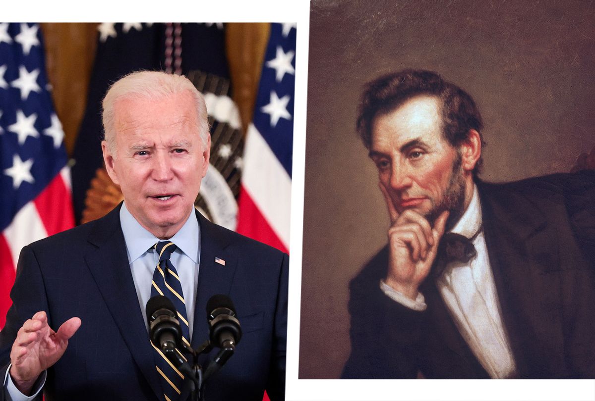 Joe Biden and Abraham Lincoln (Photo illustration by Salon/Getty Images)
