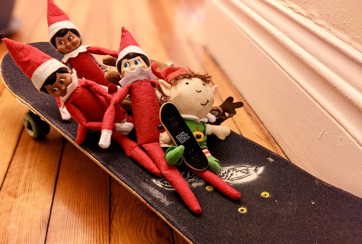 Elf on the Shelf on a skateboard (Alison Stine)