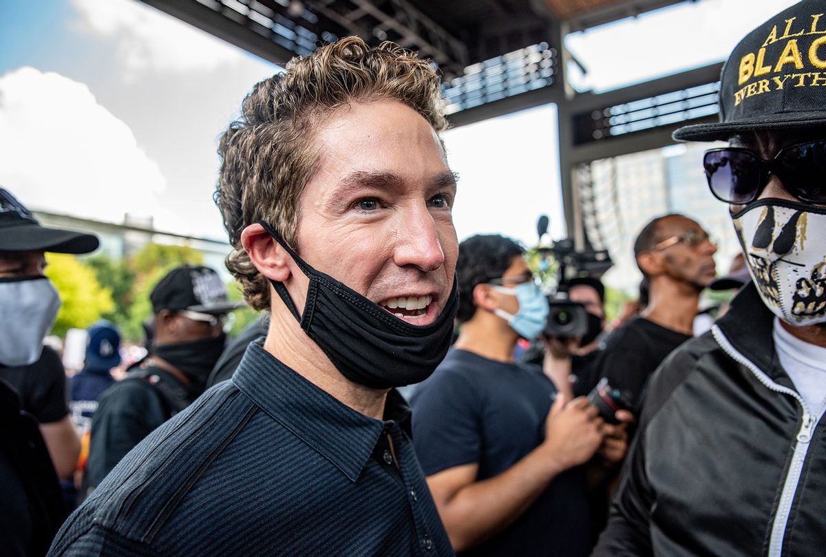 Pastor Joel Osteen arrives before a march in honor of George Floyd on June 2, 2020 in Houston, Texas.  (Sergio Flores/Getty Images)