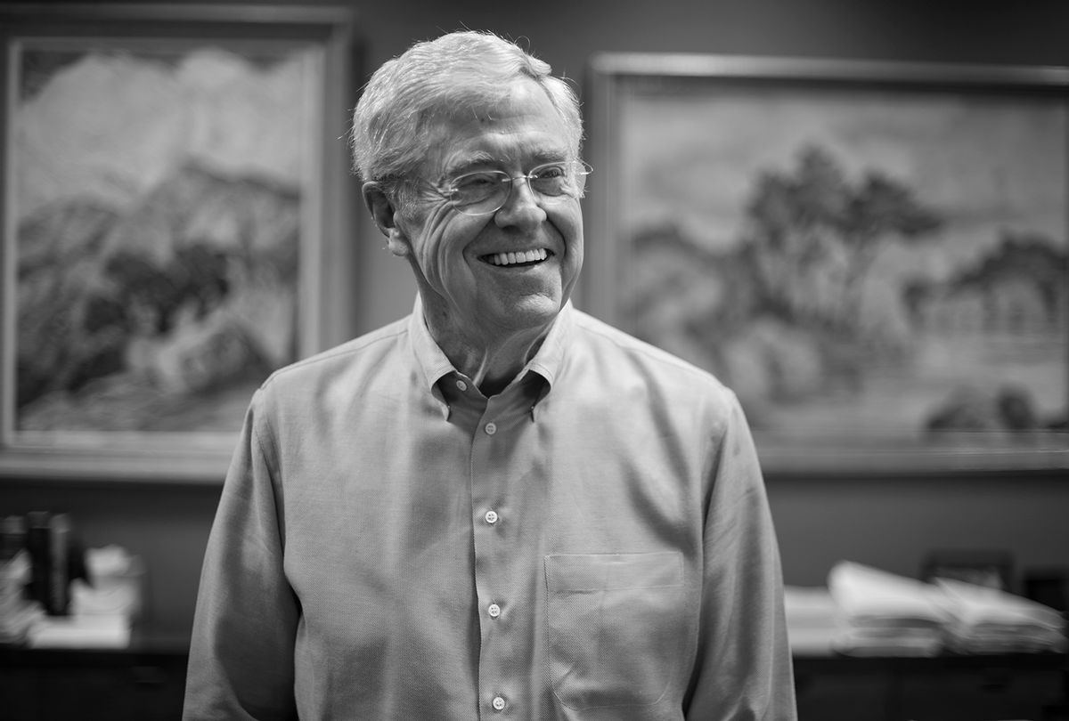 Charles Koch, 79, is photographed in his office at Koch Industries in Wichita, Kansas, on Wednesday, July 29, 2015.  (Nikki Kahn/The Washington Post via Getty Images)