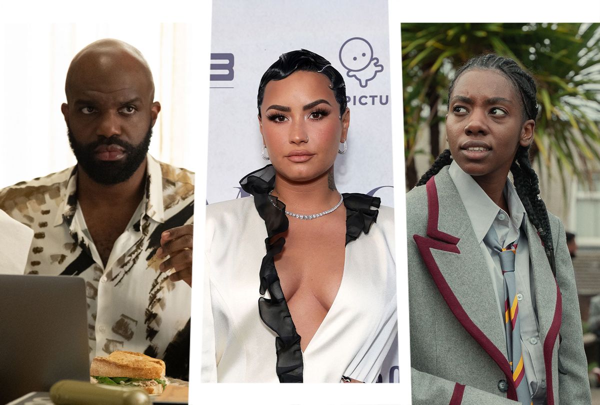 Carl Clemons-Hopkins as Marcus in "Hacks," Demi Lovato, and Dua Saleh as Cal in "Sex Education" (Photo illustration by Salon/Getty Images/Netflix/Sam Taylor/HBO Max/Anne Marie Fox)