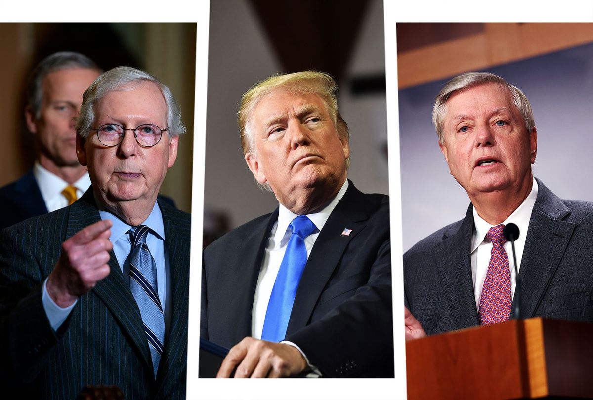Mitch McConnell, Donald Trump and Lindsey Graham (Photo illustration by Salon/Getty Images)